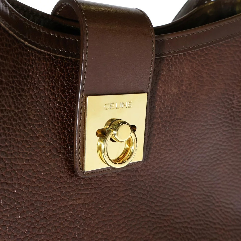 Celine Bag Handbag Leather Hobo Brown Shoulder - Picture 6 of 6